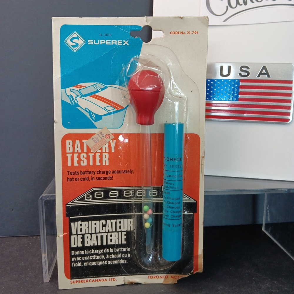 Vintage Superex Canada Battery Tester New In Package for Cars Trucks & Boats HK